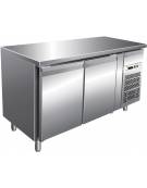 Tavolo refrigerato positivo 2 Porte ventilato -2° +8°C con cassetto neutro - In inox AISI 304 - CLASSE B - cm 136x70x85h