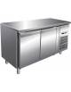 Tavolo refrigerato positivo 2 Porte ventilato -2° +8°C con cassetto neutro - In inox AISI 304 - CLASSE B - cm 136x70x85h