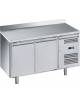 Tavolo refrigerato 2 Porte con alzatina ventilato frigorifero positivo 0° +8°C - CLASSE D - cm. 136x70x85h