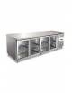 Tavolo refrigerato positivo 4 Porte a vetro ventilato -2° +8°C cm. 223x70x85h - Classe D
