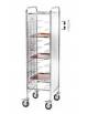 Carrello portavassoi universale inox - 10 vassoi - cm 55x62x175h