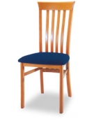 Sedia 314 in legno con seduta in stoffa o skay - cm 44x47x108h