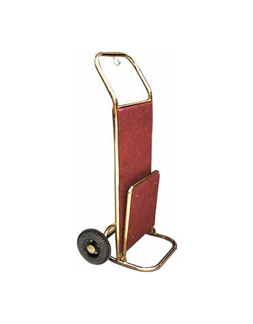 Carrello porta valigie. Acciaio ottonato e legno cm 56x70x120h