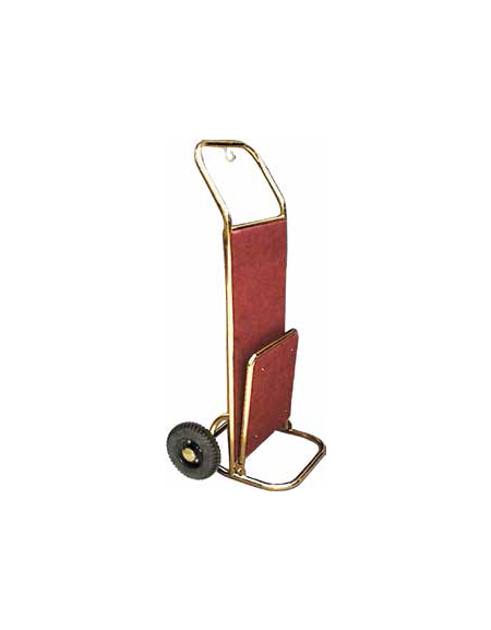 Carrello porta valigie. Acciaio ottonato e legno cm 56x70x120h