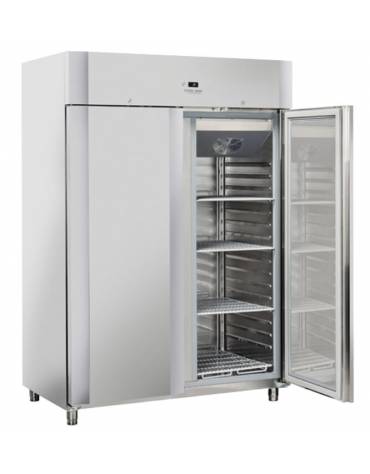 Armadio refrigerato 2 porte GN 2/1 inox, refrigerazione ventilata, temperatura -2/+8°C - Classe C - cm 140x82,3x204,5h