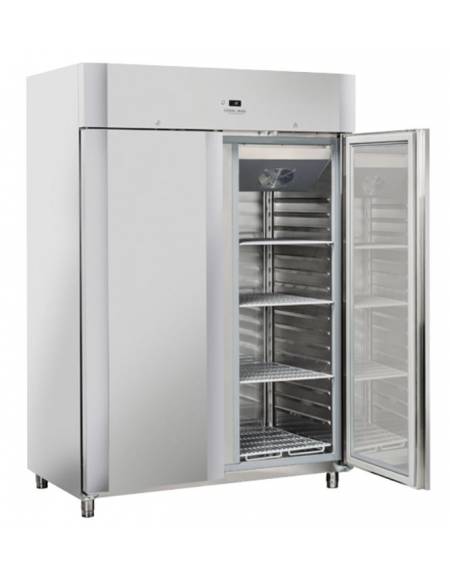 Armadio refrigerato 2 porte GN 2/1 inox, refrigerazione ventilata, temperatura -2/+8°C - Classe C - cm 140x82,3x204,5h