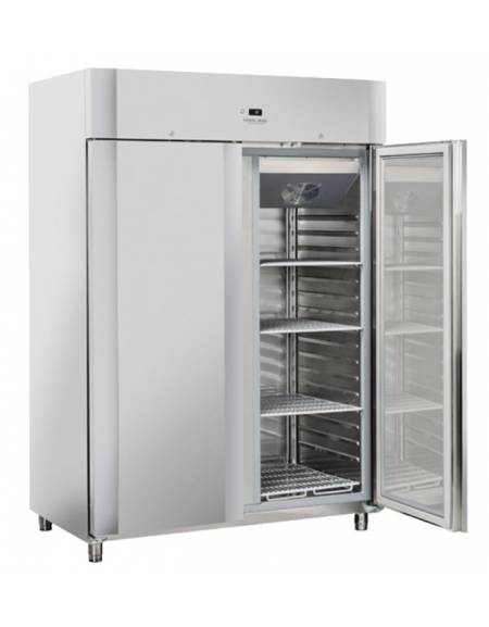 Armadio refrigerato GN 2/1 in acciaio inox AISi 304, refrigerazione ventilata, temperatura -2/+8°C - mm 1250x685x1435h