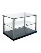 Vetrina neutra da banco per colazione ad 1 fronte con vetri dritti cm. 55x39x37,5h - 2 ripiani - Base in MDF colore Wengè