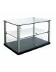 Vetrina neutra da banco per colazione ad 1 fronte con vetri dritti cm. 55x39x37,5h - 2 ripiani - Base in MDF colore Wengè