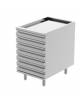 CASSETTIERA INOX AISI 304 PER CONTENITORI IMPASTI PIZZA N° 7 CASSETTI CM 60X40 - MISURE ESTERNE CM 50X75X81H