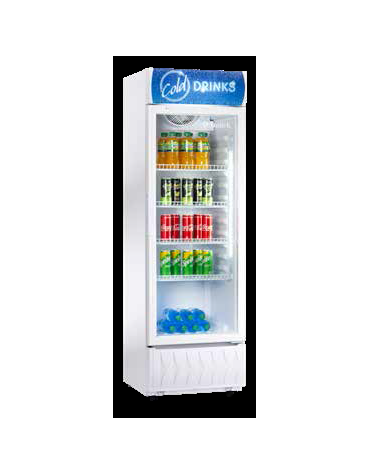 Armadio vetrina refrigerata statica per bibite, temp. + 0° C/ + 10° C - 235 litri - 535x531x1752h mm