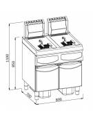 Friggitrice 2 vasche Lt 17+17 DIMENSIONI CM.80x70x85h