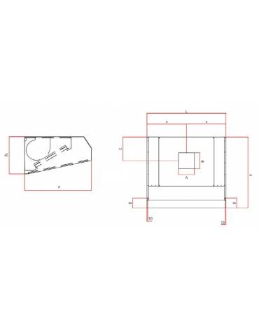 Cappa snack a parete inox ecologica con motore cm 100x78x15/40h