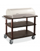Carrello in legno 3 piani - colore Rovere - cupola semisferica in plexiglass cm 110x56x113h