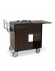 Carrello flambè in legno colore Rovere - 2 fuochi uniti - cm 95x50x87h