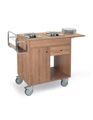 Carrello in legno - ciliegio e/o wengè - due fuochi separati cm 95x50x87h
