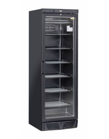 Congelatore porta a vetro - colore nero - Lt 300 - refrigerazione statica con ventola di assistenza -15°/-20°C - cm 60x63x187h