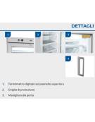 Congelatore porta a vetro 270Lt. - refrigerazione statica con ventola di assistenza - mm 595x600x1825h