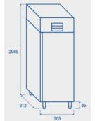 Armadio refrigerato GN 2/1 in acciaio inox AISi 304, refrigerazione ventilata, temperatura -2/+8°C - mm 1250x685x1435h