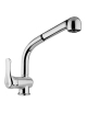 Miscelatore con doccia estraibile, canna alta cromata e leva corta cm. 20