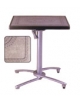 Tavolo con base in alluminio e piano in resina colore Andracite - cm 80x80x74h