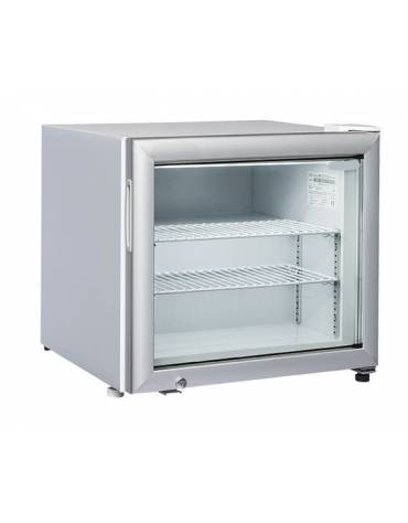 Congelatore da banco con porta a vetro autochiudente - Lt 50 - refrigerazione statica -15°/-20°C - cm 57x53,5x53h