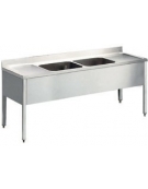 Lavatoio inox 2 vasche+2 gocciolatoi Dimensioni cm 210x70x85/90h