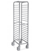 Carrello portateglie inox AISI 304 - traversi ed alette saldati - Portata 18 teglie 1/1 GN cm 45x61x180h