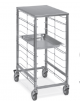 Carrello portateglie guide in filo, traversi imbullonati - Portata 9 teglie 2/1 GN - Piano superiore inox - cm 62x69x87h