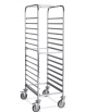 Carrello portateglie in acciaio inox AISI 304 - 60x40 - traversi imbullonati - Portata 14 teglie cm 52x72x163h