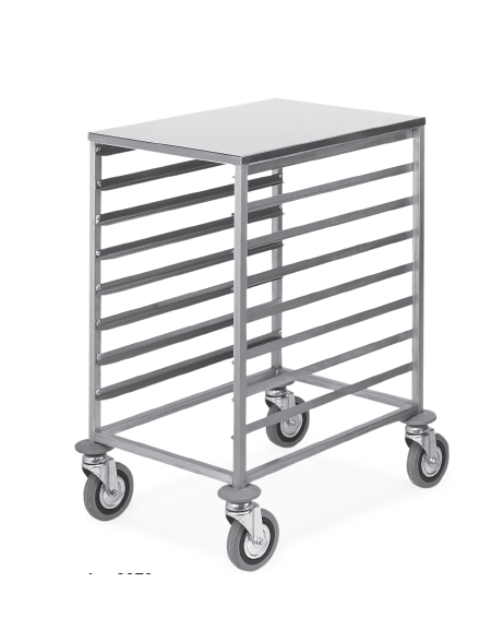 Carrello portateglie 60x40 - traversi imbullonati - Portata 8 teglie cm 52x72x85h