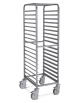Carrello portateglie in acciaio inox AISI 304 - 60x40 - traversi saldati - Portata 18 teglie cm 53x68x172h
