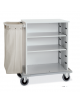 Carrello portabiancheria armadiato in lamiera di acciaio verniciata - cm 130x62x118h
