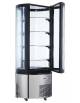 Vetrina espositiva verticale refrigerata alta inox con vetro tondo - Refrigerazione ventilata +2° +8°C - cm ø 68x175h