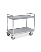 Carrello inox AISI 304 per trasporto pesante - 3 piani lisci, saldati al telaio - Portata Kg 500 - cm 108x61x96h