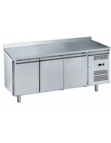 Tavolo refrigerato pasticceria ventilato con alzatina 3 porte - cm 202x80x85h