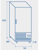 Armadio refrigerato per pasticceria, in acciaio inox, refrigerazione statica - cm 97,5x74x202,5h