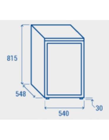 Vetrina bevande bassa sottobanco cm 59,5x64,5x84h