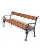 Panchina classica con spalliera con seduta e schienale in listoni di legno di pino e struttura in alluminio - cm 170x60x72h