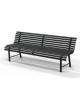 Panchina per parco con spalliera e seduta in listoni di acciaio  colore nero - cm 200x63x80h