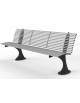 Panchina da esterno con seduta e schienale in lamiera sagomata con tondini in acciaio zincato - cm 200x65x83 h