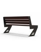 Panchina moderna con spalliera - doghe in listoni legno di pino colore noce scuro o mogano  - Dimensioni cm 170x56x82h