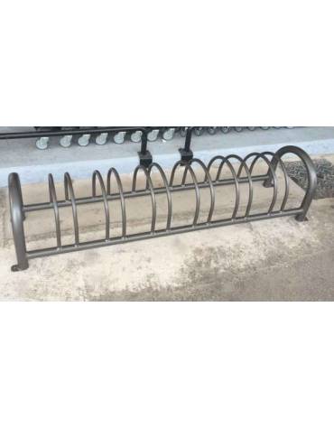 Portabici con laterali in legno di pino impregnato e telaio in metallo zincato -cm 220x70x40h