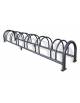 Rastrelliera Portabici artistico in acciaio sei posti in acciaio -cm 150x30x37h