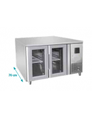 Tavolo Refrigerato  in acciaio Inox - 2 porte - 280 Lt. - temp. -2° +8°C - GN 1/1 - mm 1360×700×850h