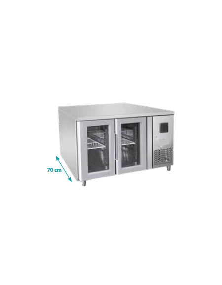 Tavolo Refrigerato  in acciaio Inox - 2 porte - 280 Lt. - temp. -2° +8°C - GN 1/1 - mm 1360×700×850h