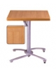 Tavolo con base in alluminio e piano in resina colore legno - cm 80x80x74h