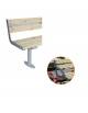 Panchina 1 posto con schienale e braccioli, seduta in legno di pino e struttura acciaio - cm 60x53,1x80,5h