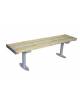 Panchina 1 posto senza schienale, seduta in legno di pregio e struttura acciaio verniciato - cm 60x53x45,5h