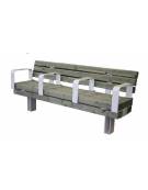 Panchina con schienale e seduta con listoni in legno di pregio e struttura acciaio verniciato - cm 180x54x77x7h
